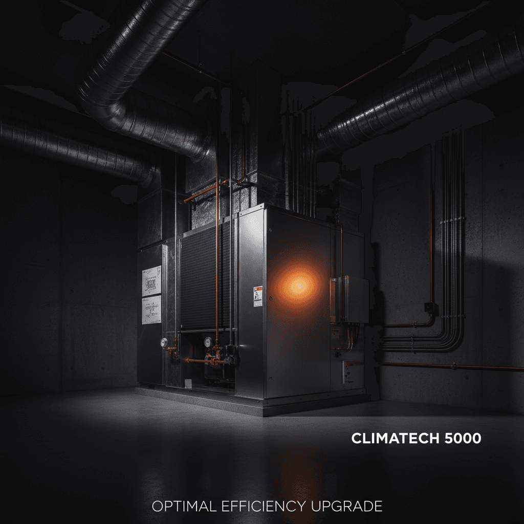 Modern high-efficiency HVAC system installed in commercial space